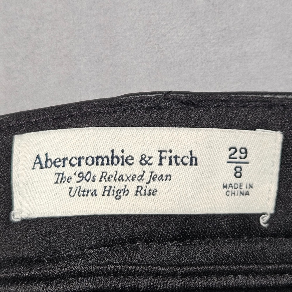 Abercrombie & Fitch Pants Womens 29/8 Black Faux Leather Ultra High Rise - Picture 3 of 10